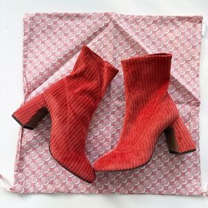L’autre chose corduroy ankle boots